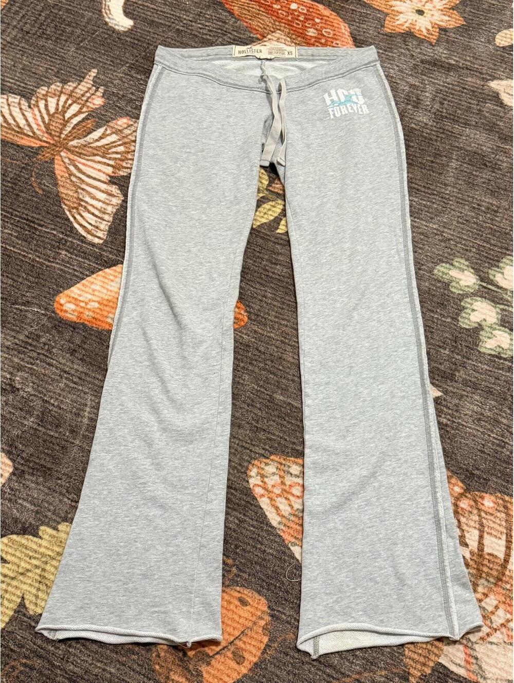 Vintage Hollister Flare Sweatpants Women’s XS Gray Y2K Low Rise Lounge Pants